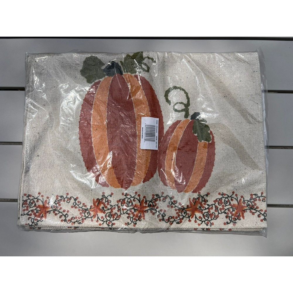 Fall‎ Thanksgiving Halloween Pumpkin Placemats set Of 4  18.5" L x 13.5 W